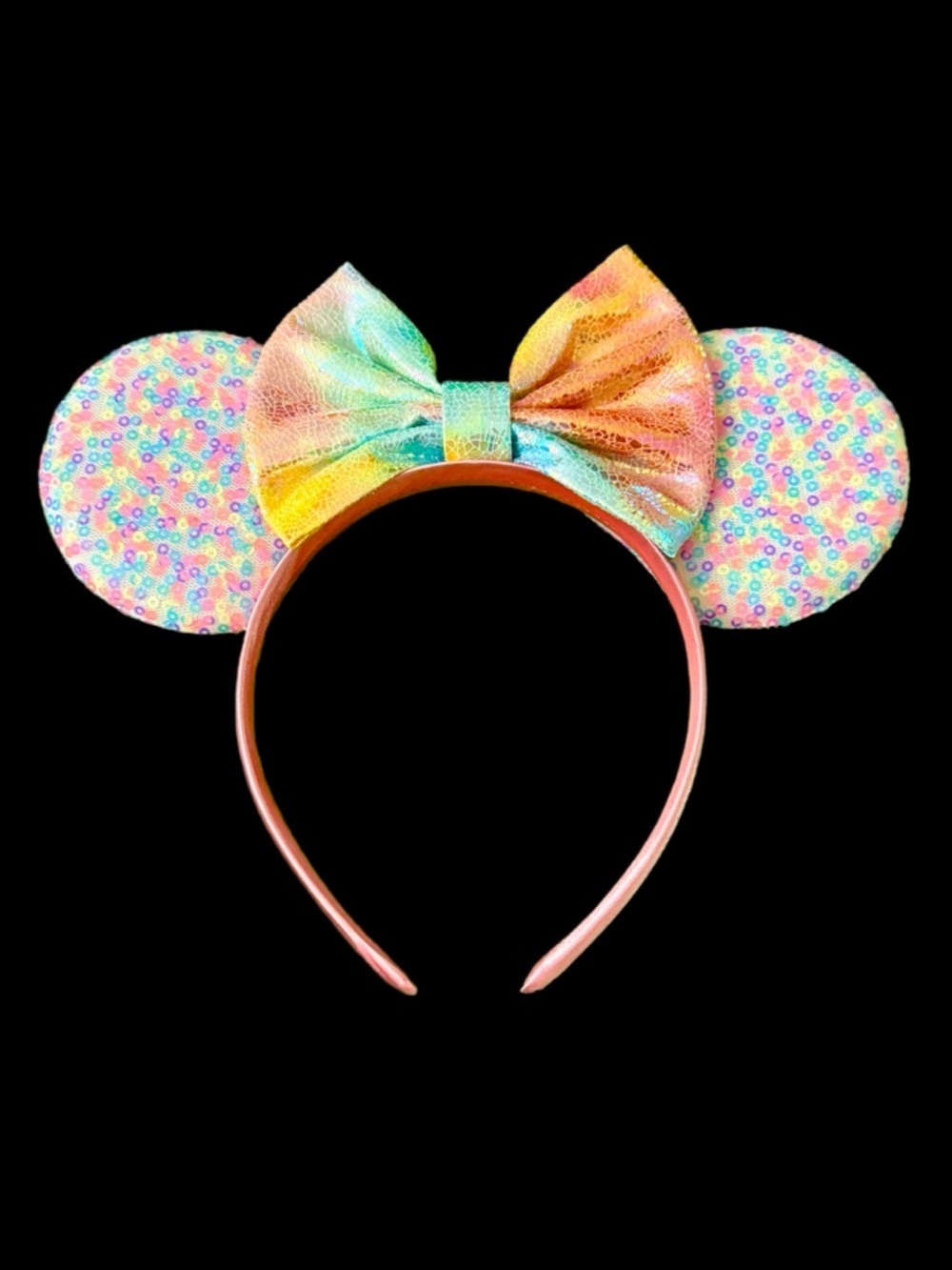 Iridescent Confetti Sequin Minnie Ears Headband - NWOT